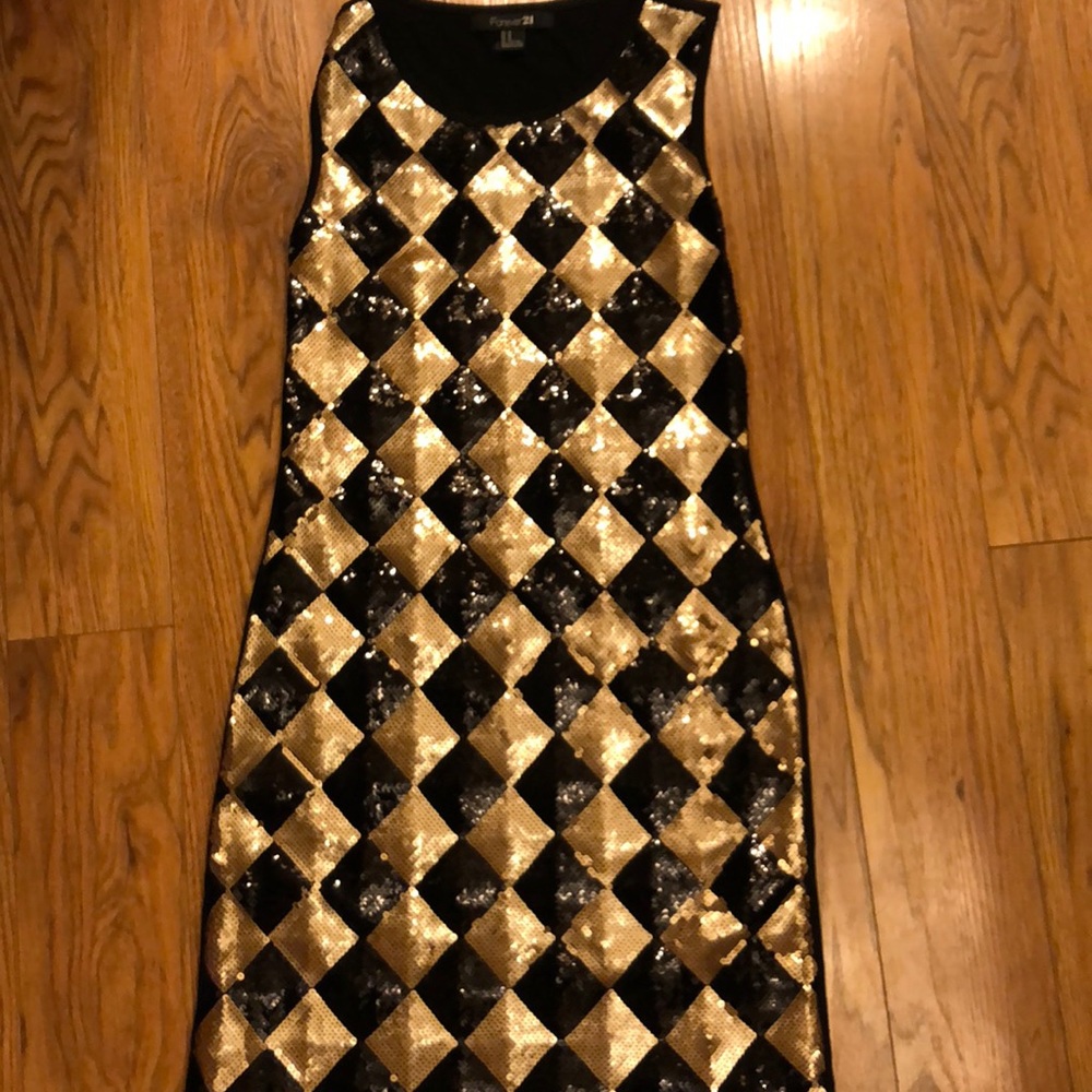 Black and gold dress